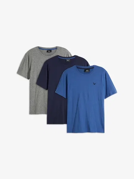 T-shirt 3 szt. niebieska