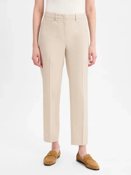 More & More spodnie biznesowe Kobiety Sztuczne włókno wypukły wzór tkaniny 34 beżowy