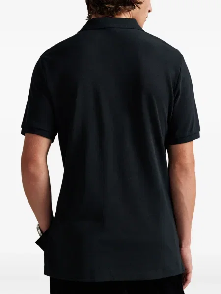 Kratak samt polo majica Polo Ralph Lauren s vezom crna