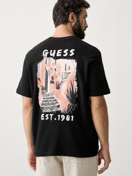 Guess úpletové tričko pánske čierna