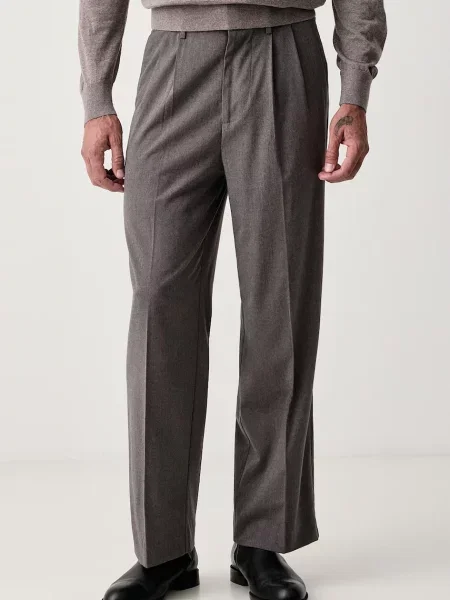 Lindbergh pantaloni wide leg pentru bărbați gri