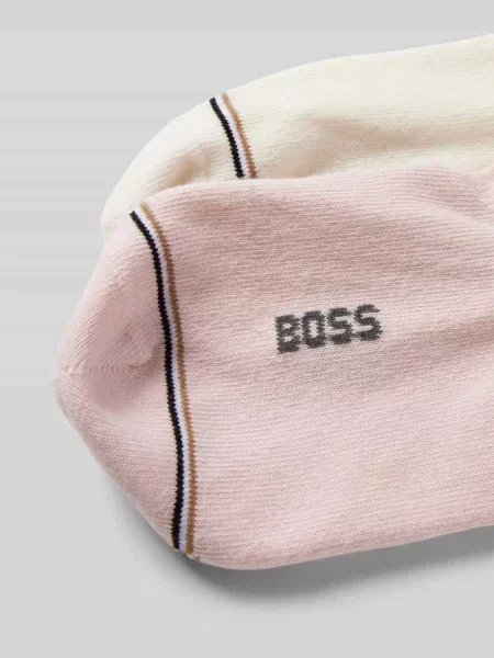 Krótkie skarpety z detalem z logo w zestawie 2 szt. model ‘Iconic’ Boss różowe