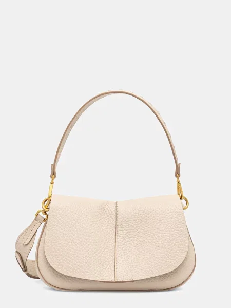 Lniana torebka crossbody Gianni Chiarini beżowa