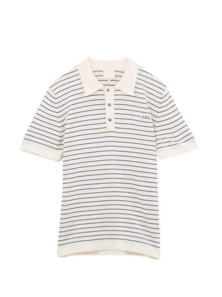 Scurt tricou polo A.p.c. cu dungi alb