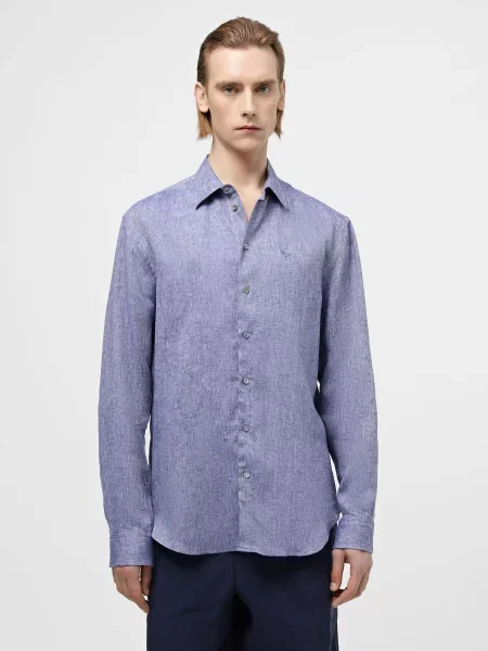 Emporio Armani Сорочка Льон синій