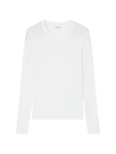Lung tricou Closed alb