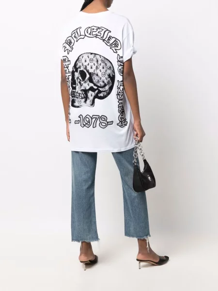 Kamínky tričko Philipp Plein bílé