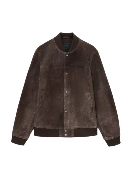AllSaints Prehodna jakna STAFFORD čokolada