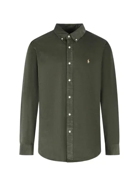 Lung cămașă Polo Ralph Lauren de catifea cord cu autograf alb