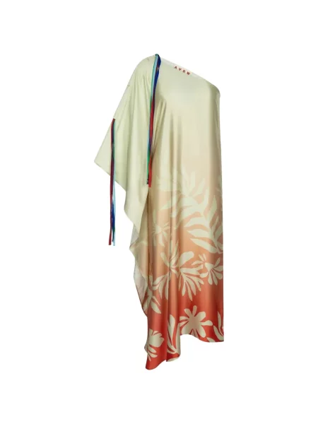 Rochie maxi Avdw cu un umăr gol verde