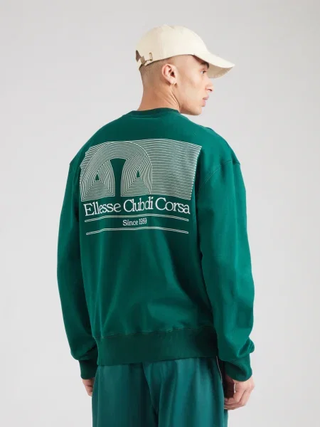 ELLESSE Mikina tmavozelená biela