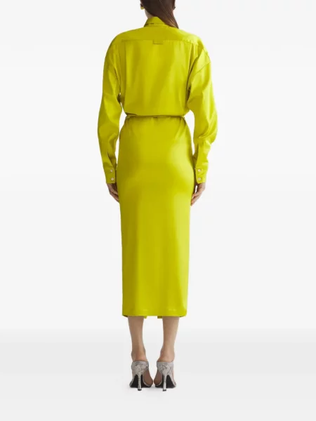 Костюм рокля тип риза Mugler жълто