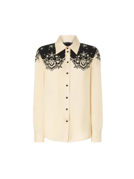 Koszula Pinko z twillu beżowa