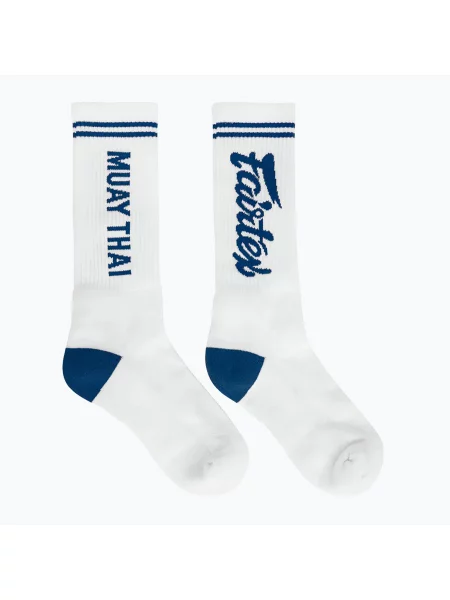Шкарпетки Fairtex "Муай Тай" білі/сині білі