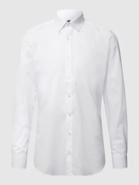 Koszula biznesowa o kroju slim fit z popeliny Olymp Level Five biała