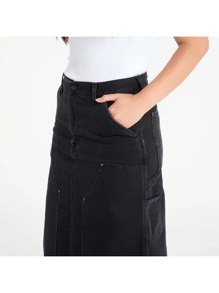 Φούστα Carhartt WIP W Double Knee Skirt Black Stone Washed M μαύρο