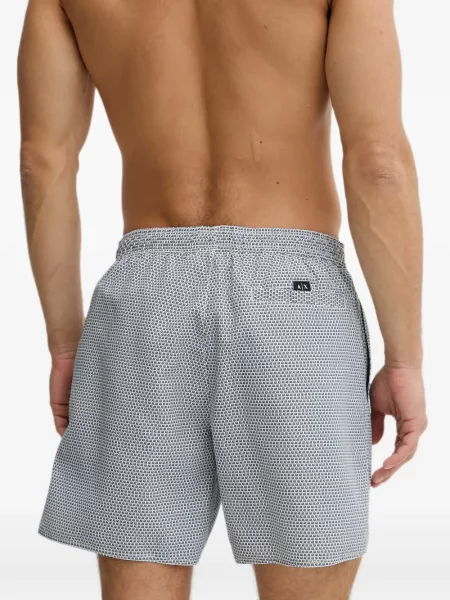 Slip de baie Armani Exchange cu imagine cu cordon gri