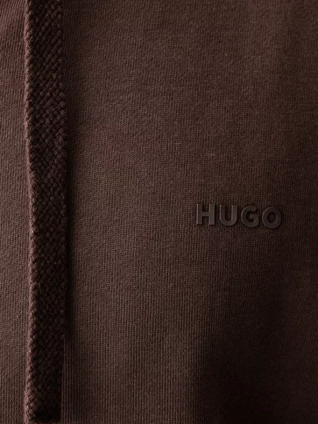 Суичър с качулка Hugo с качулка кафяво