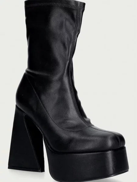 Koi Footwear botine cu platformă pentru femei Rakot Heeled Black Ankle Boots negru