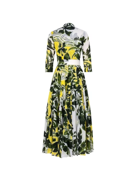 Rochie Samantha Sung cu model floral cu imagine verde