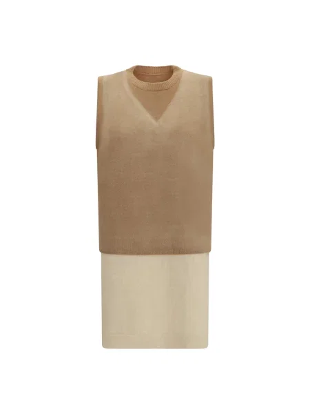 Kamizelka Mm6 Maison Margiela wełniana brązowa