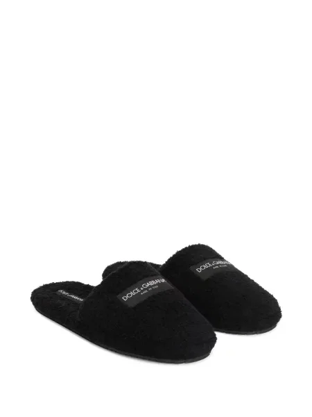 Papuci de casă Dolce & Gabbana din material terry negru
