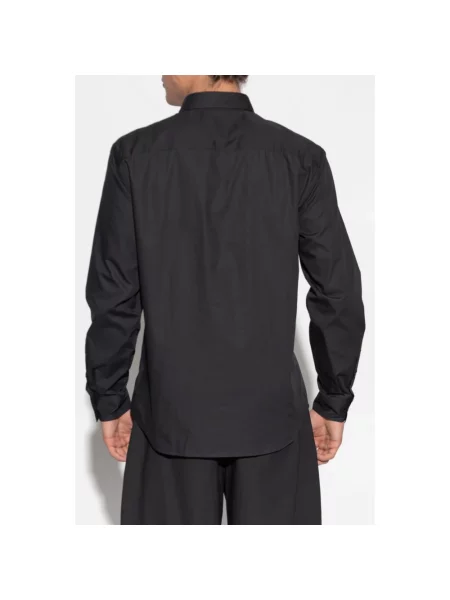 Versace Jeans Couture Koszule Mężczyzna XL Koszula z aplikacją z logo czarny