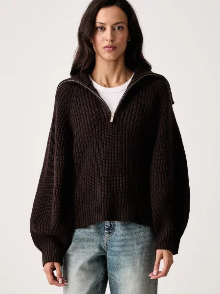 Armani Exchange pulover pentru femei cu lână maro