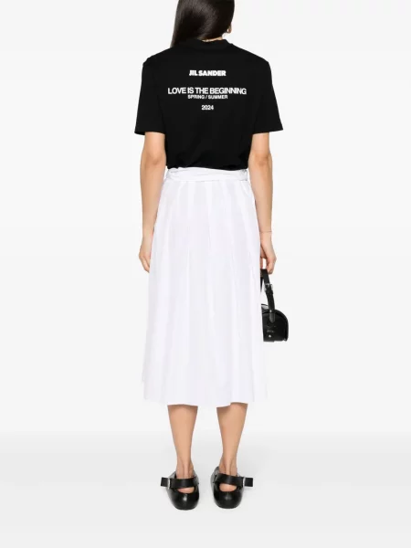 Raštuotas marškinėliai Jil Sander juoda