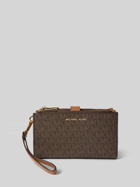 Portfel Michael Michael Kors biznesowy z logo brązowy
