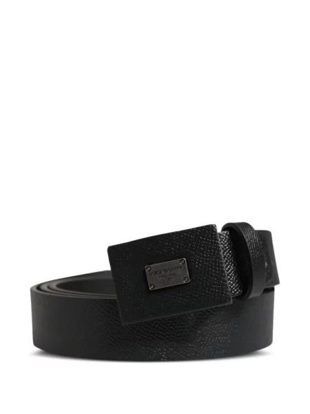Curea Dolce & Gabbana din piele cu autograf negru