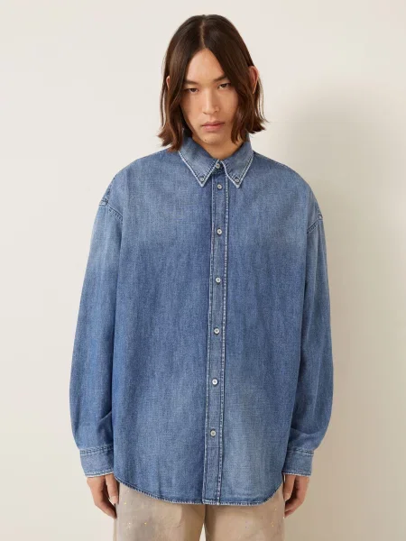 Acne Studios Džínová Košile Comfort Fit modrá