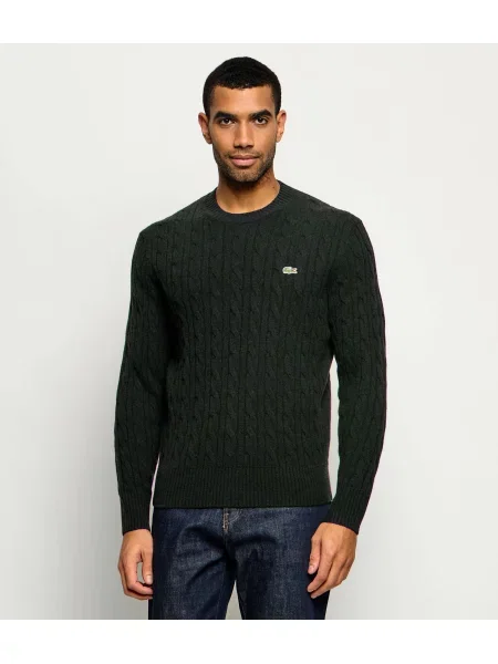 Lacoste De lână pulover verde