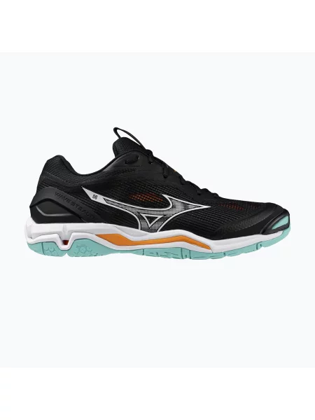 Кросівки гандбольні Mizuno Wave Stealth 6 black/tangelo/ice green чорні