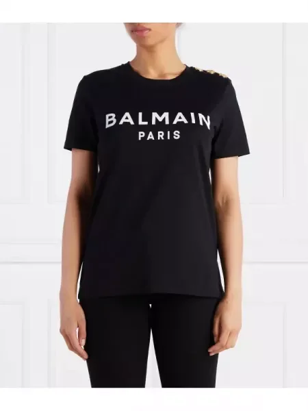 Balmain Tricou PRINTED negru