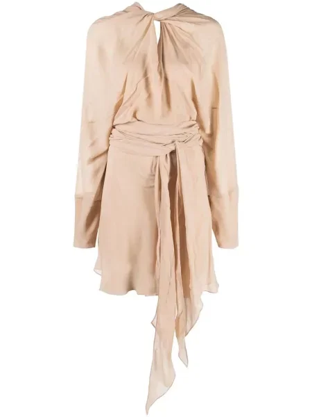 Rochie maxi Maison Margiela de mătase drapată lungă