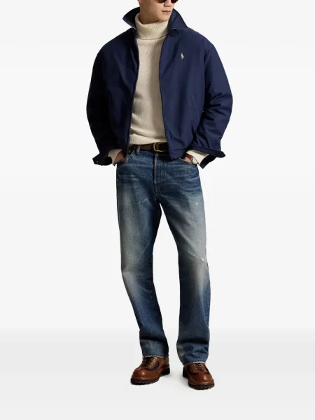 Șosete Polo Ralph Lauren cu model herringbone cu broderie plasă albastru
