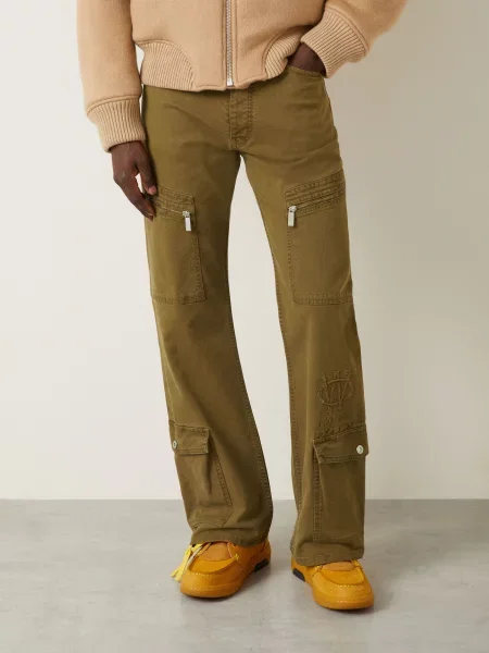 Off-White Cargové Kalhoty Gothic Regular Fit khaki bílé