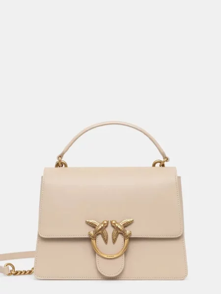 Pinko crossbody kabelka dámska kožená béžová