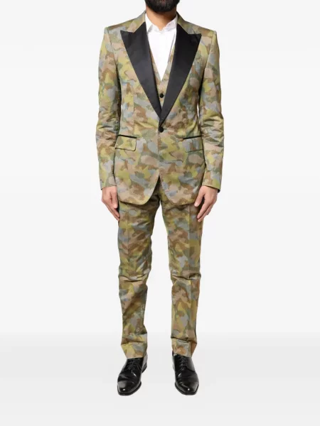 Costum Dolce & Gabbana cu imagine cu model camuflaj verde