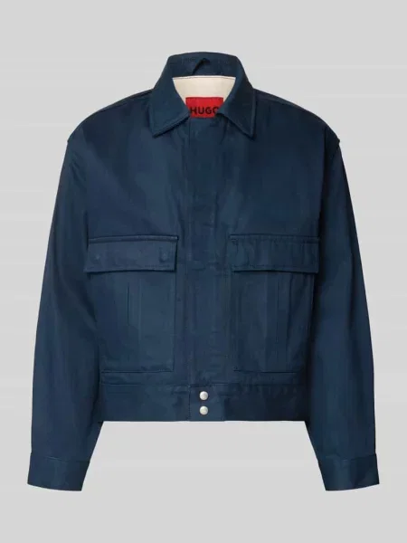 Kurtka jeansowa o kroju relaxed fit z czystej bawełny model HUGO niebieska
