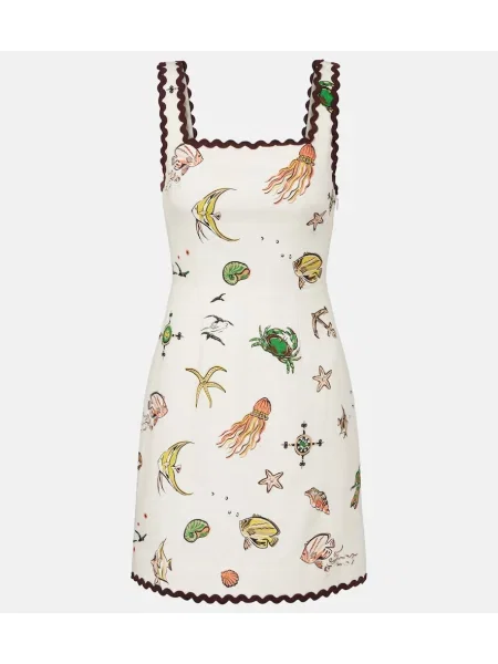 Obleka Alemais s potiskom bela