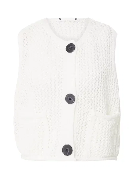 Co'couture Pletená vesta Hensly prírodná biela