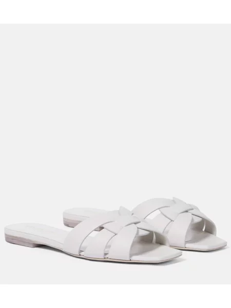 Sandale Saint Laurent din piele alb