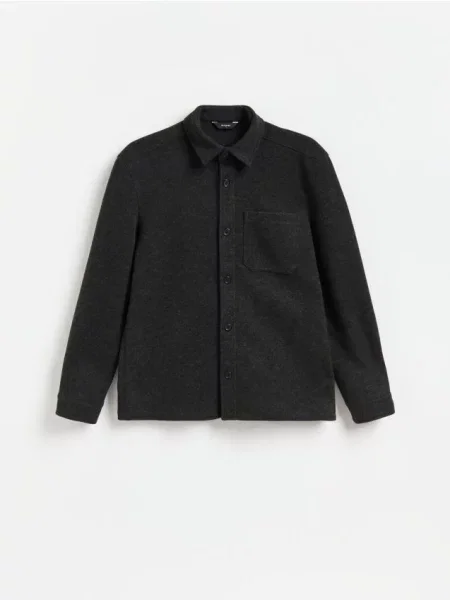 Reserved Jachetă shacket cu guler negru