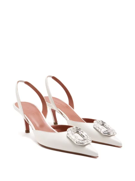 Pantofi cu toc Amina Muaddi slingback alb