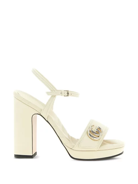 Sandale Gucci cu platformă alb