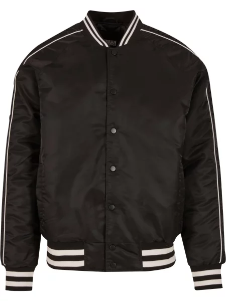 Urban Classics Geacă de primăvară-toamnă Racer negru / natural alb