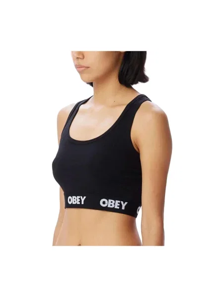Top Obey o skróconej długości czarny