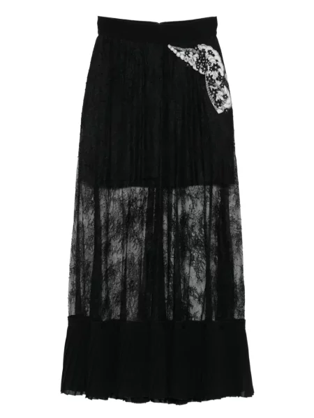 Spódnica plisowana Gemy Maalouf koronkowa czarna